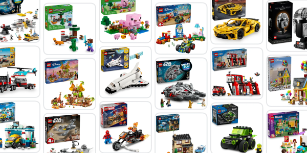 A collage of toys
