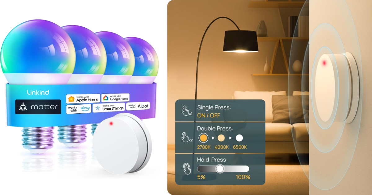 Score four Matter-certified bulbs with a remote down at $26