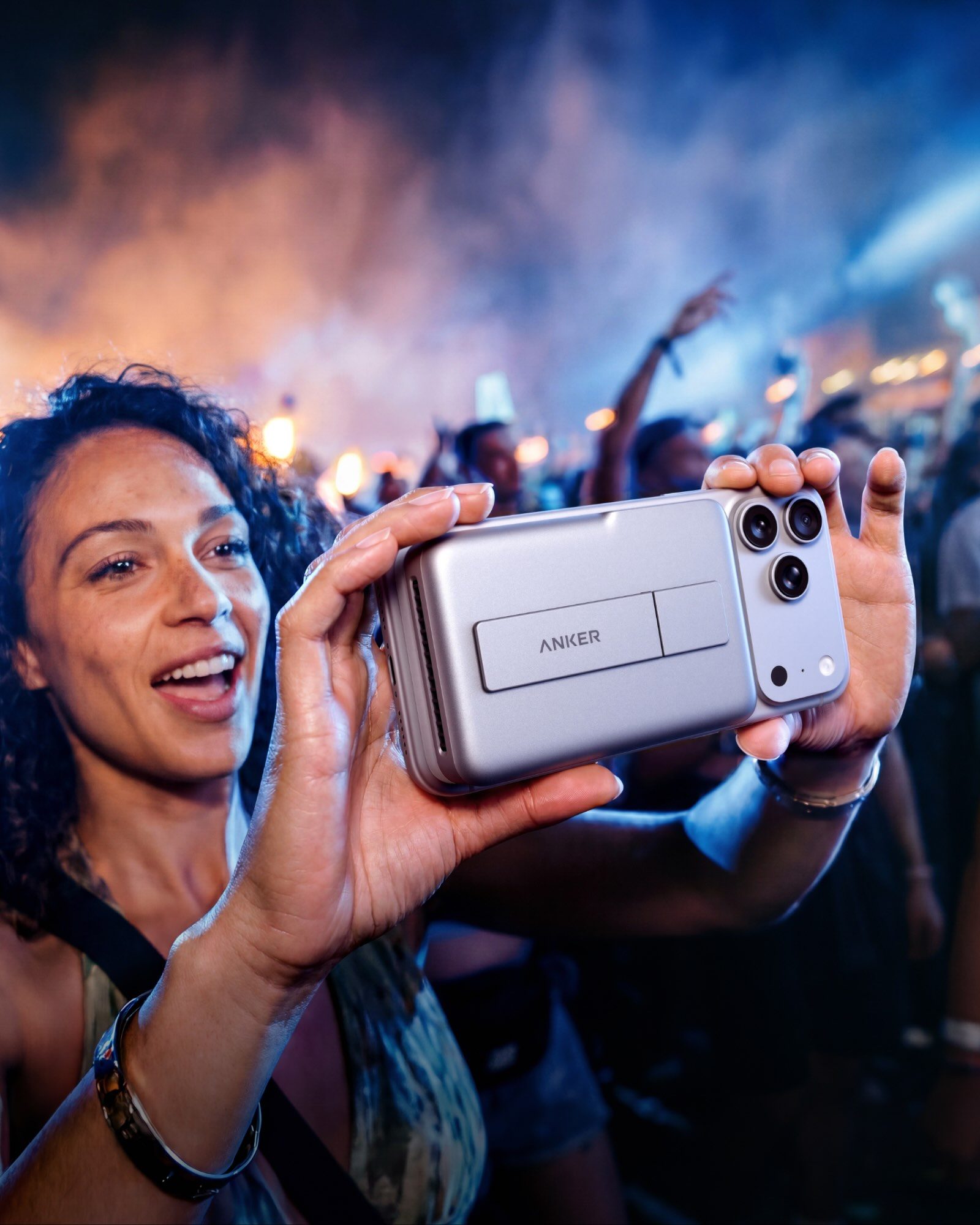A woman taking a selfie with a camera