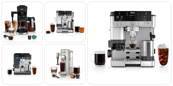 A collage of different types of coffee machines