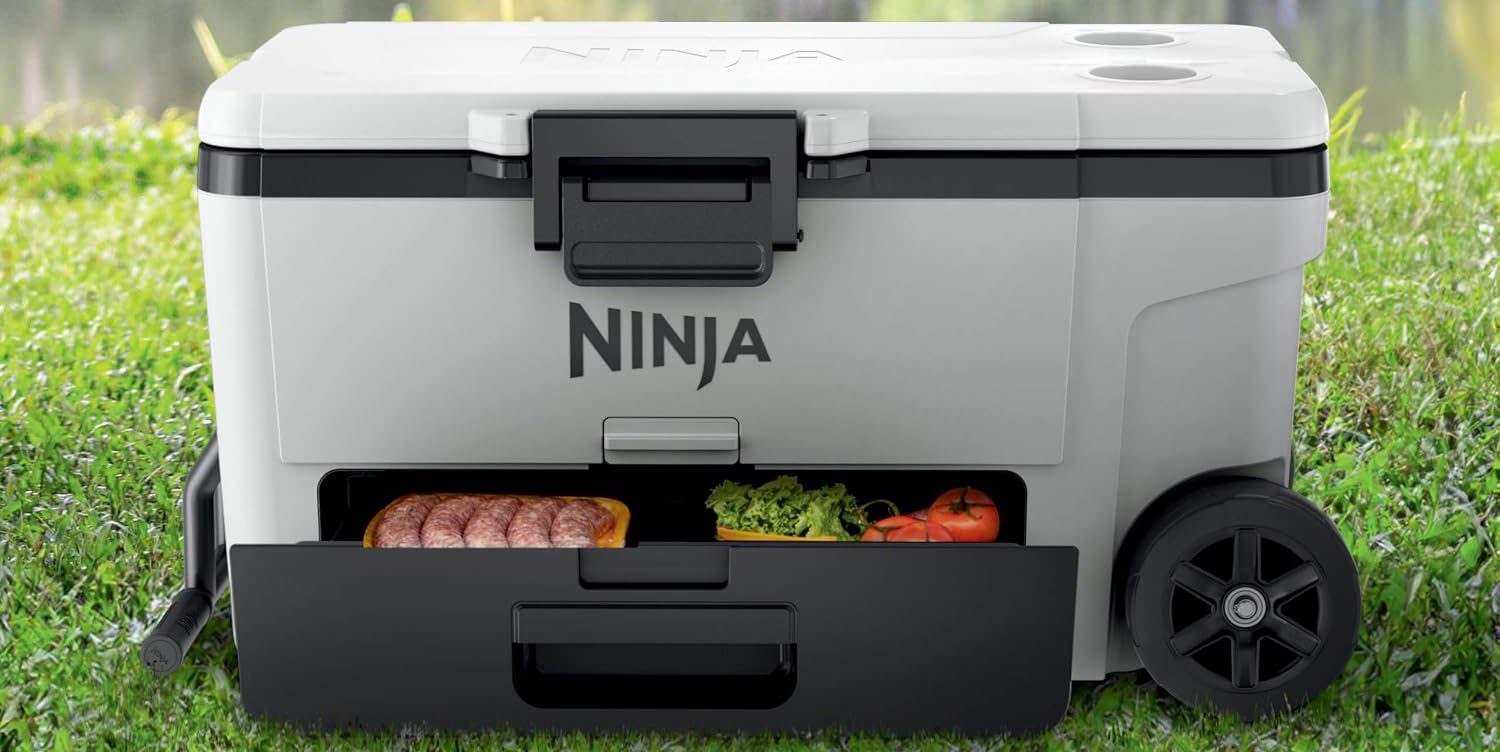 A cooler with food in it