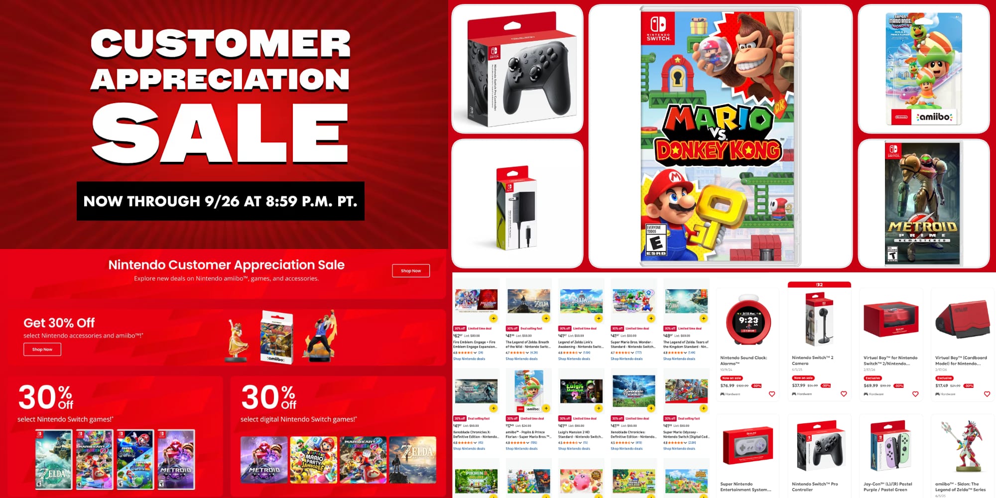 Giant Nintendo Sale now live from $7: Loads of Switch games, amiibo, Alarmo, controllers, more