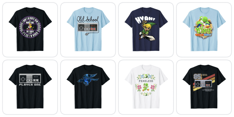 A collage of t-shirts