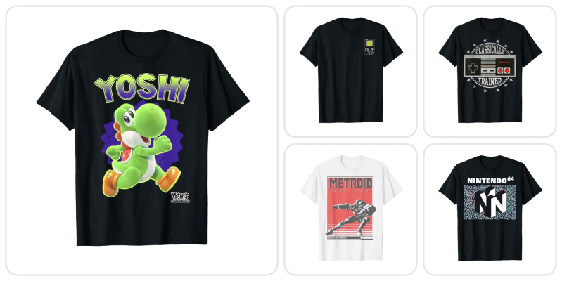 A collage of t-shirts
