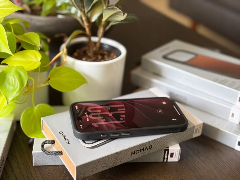 A cell phone on a box
