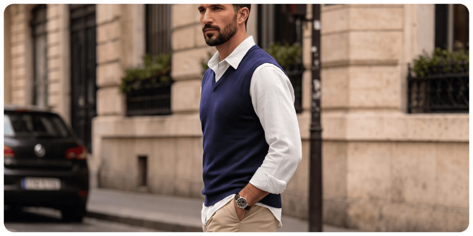 A man in a vest