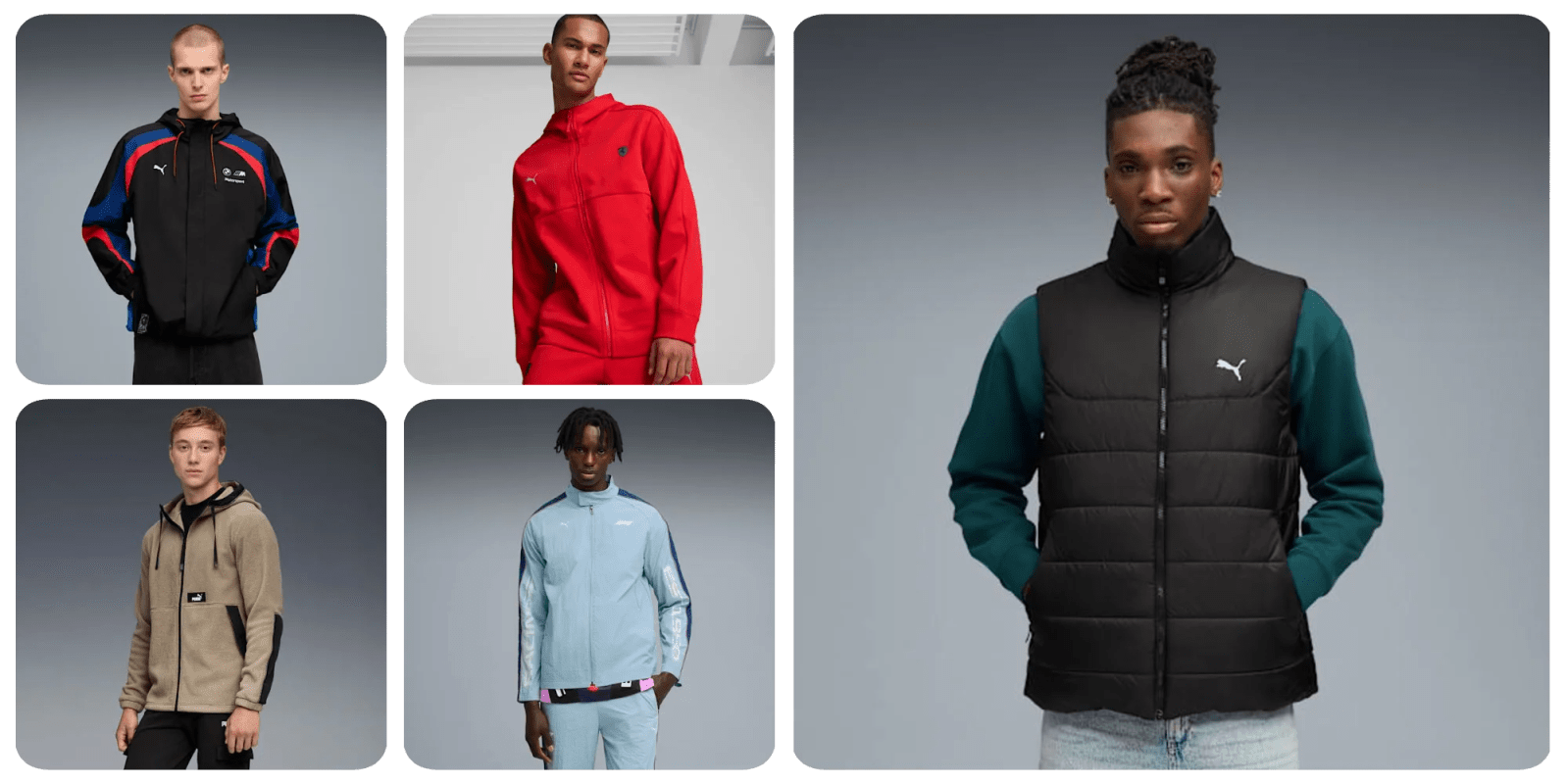A collage of a man wearing a jacket