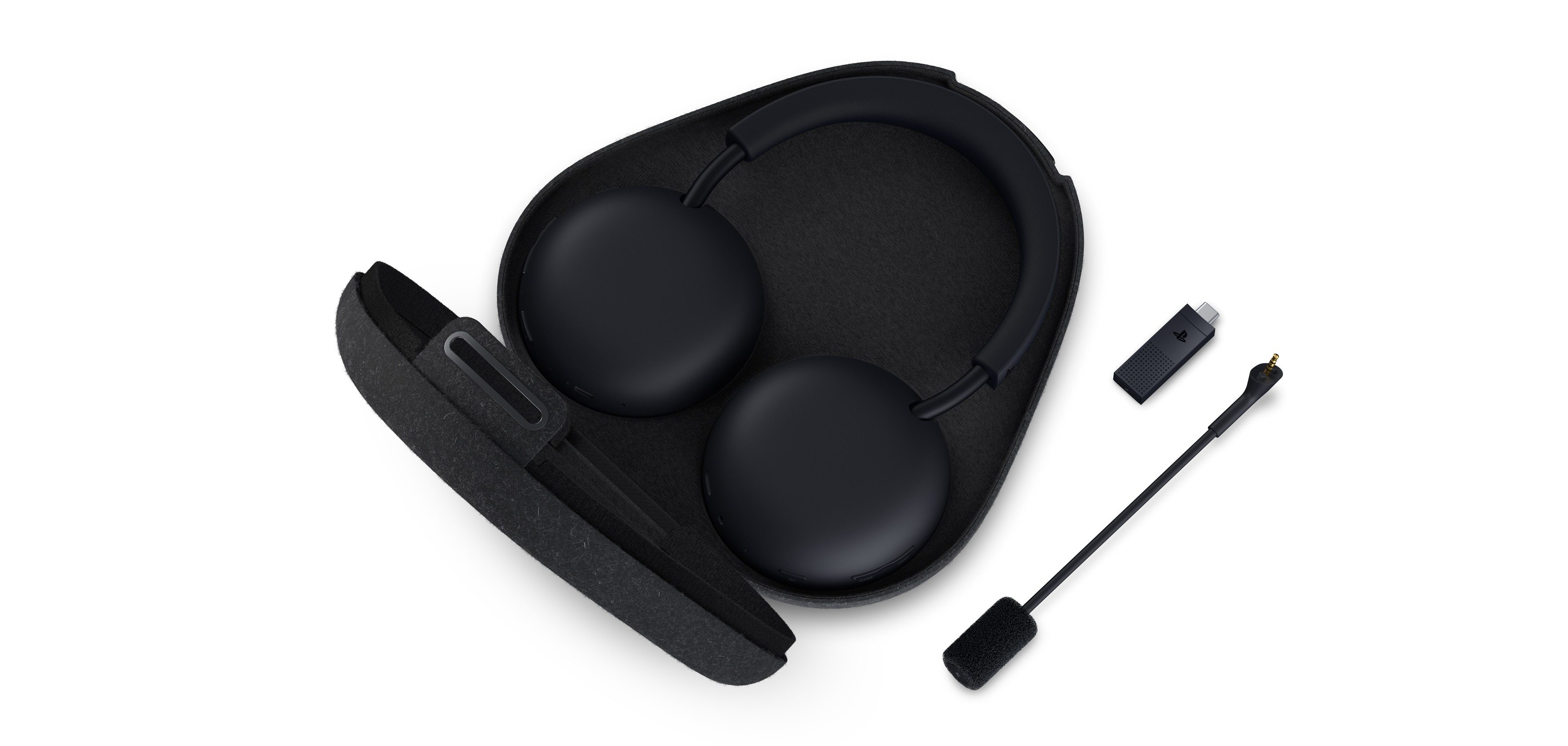 A black headphones in a case
