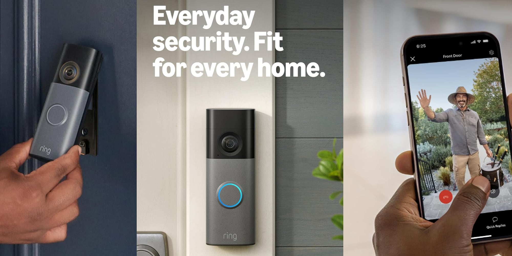 A video doorbell on a wall