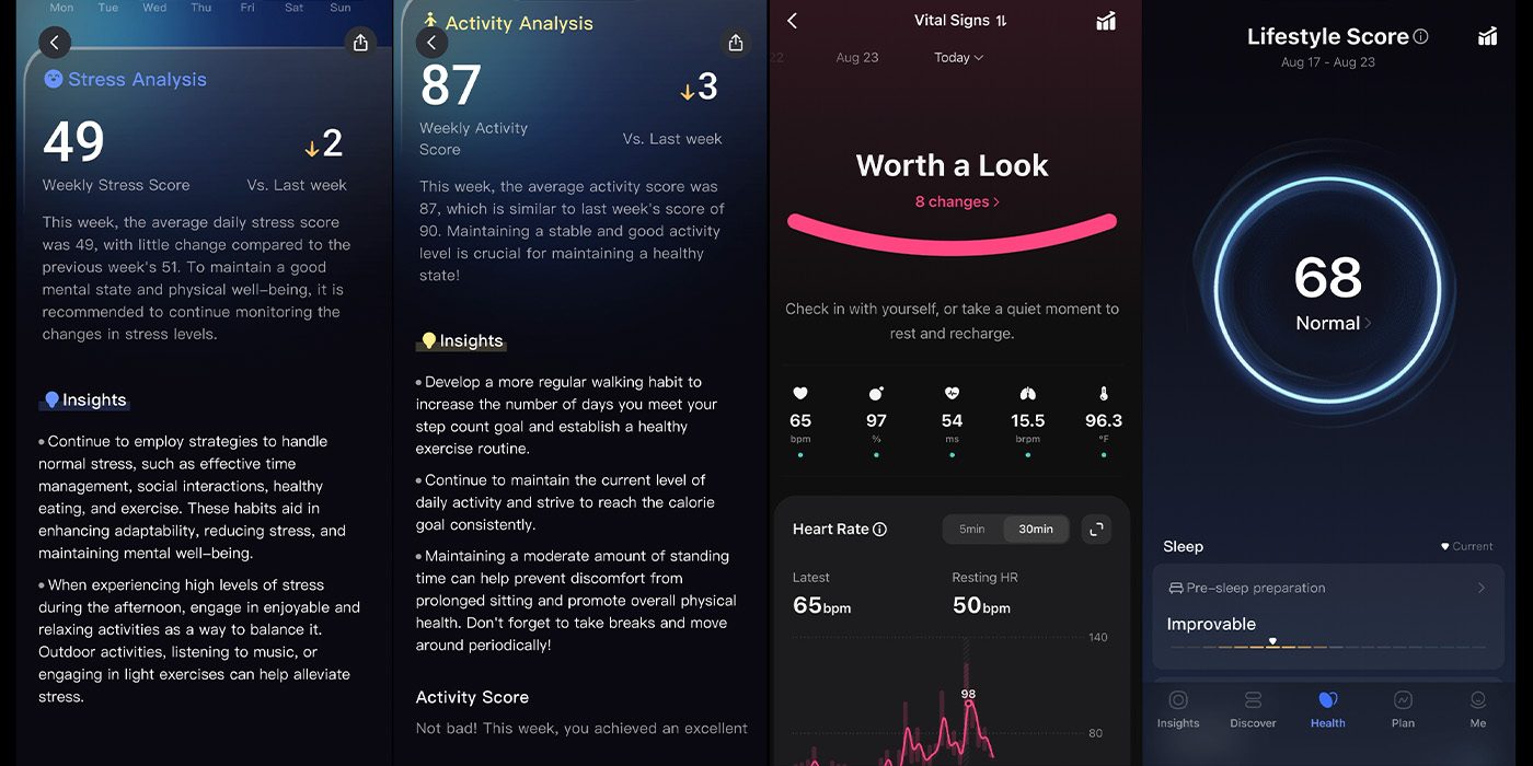 Screens screenshot of a screenshot of a fitness app
