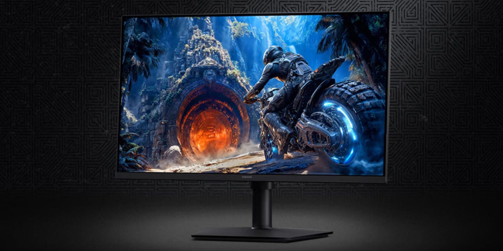 A computer screen with a motorcycle on it