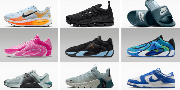 A collage of different shoes