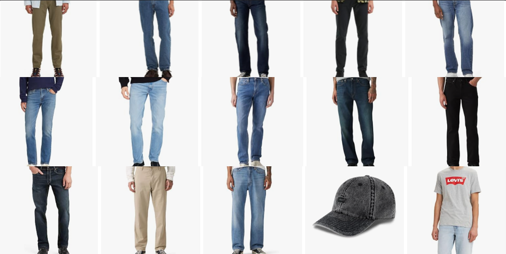 A collage of different jeans