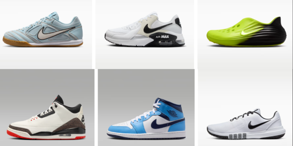 A collage of different shoes