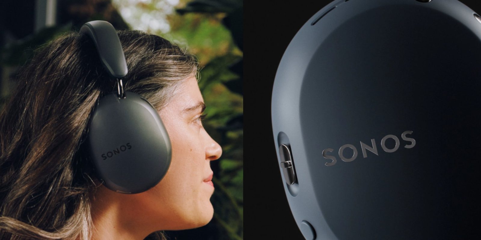 A woman wearing headphones