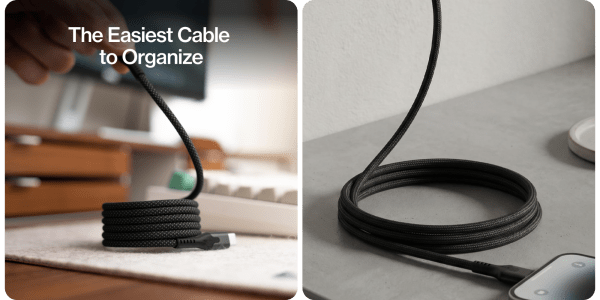 A close up of a cable