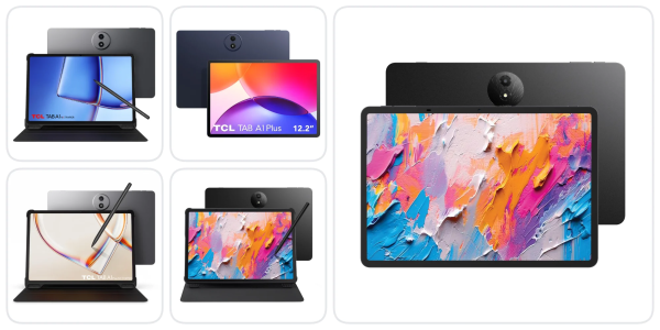 A collage of a tablet