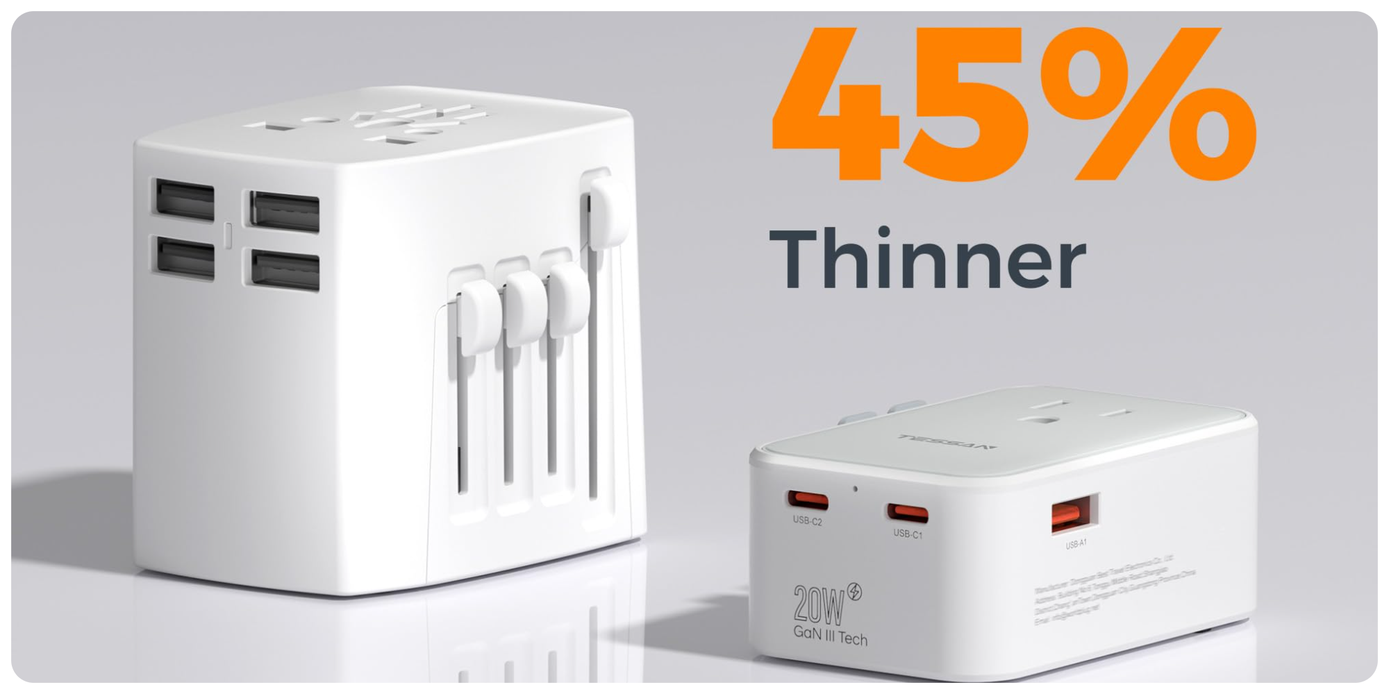 Drop TESSAN’s slim 4-in-1 travel adapter in your bag while it’s down to $16