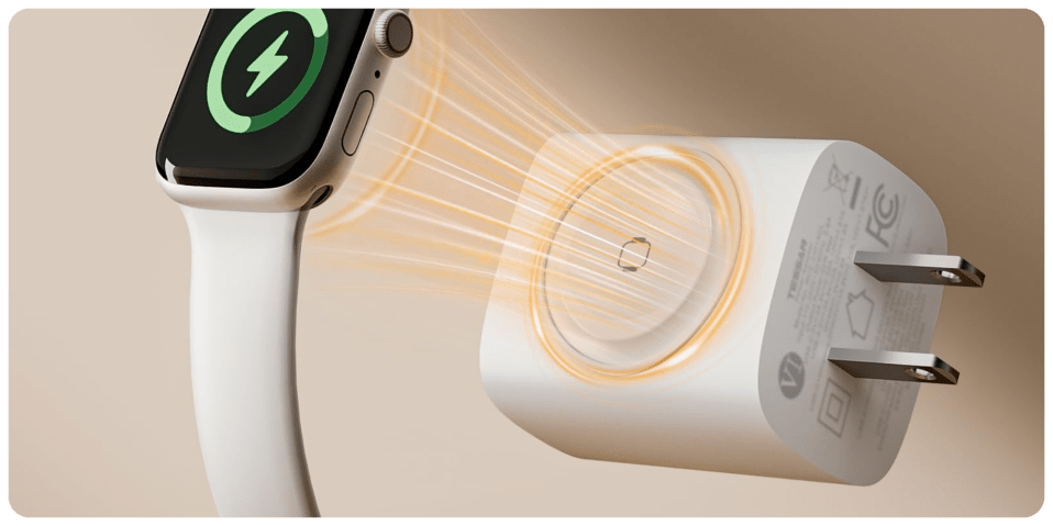A smart watch with a charger