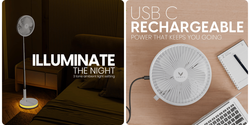 A fan with a cord plugged into it