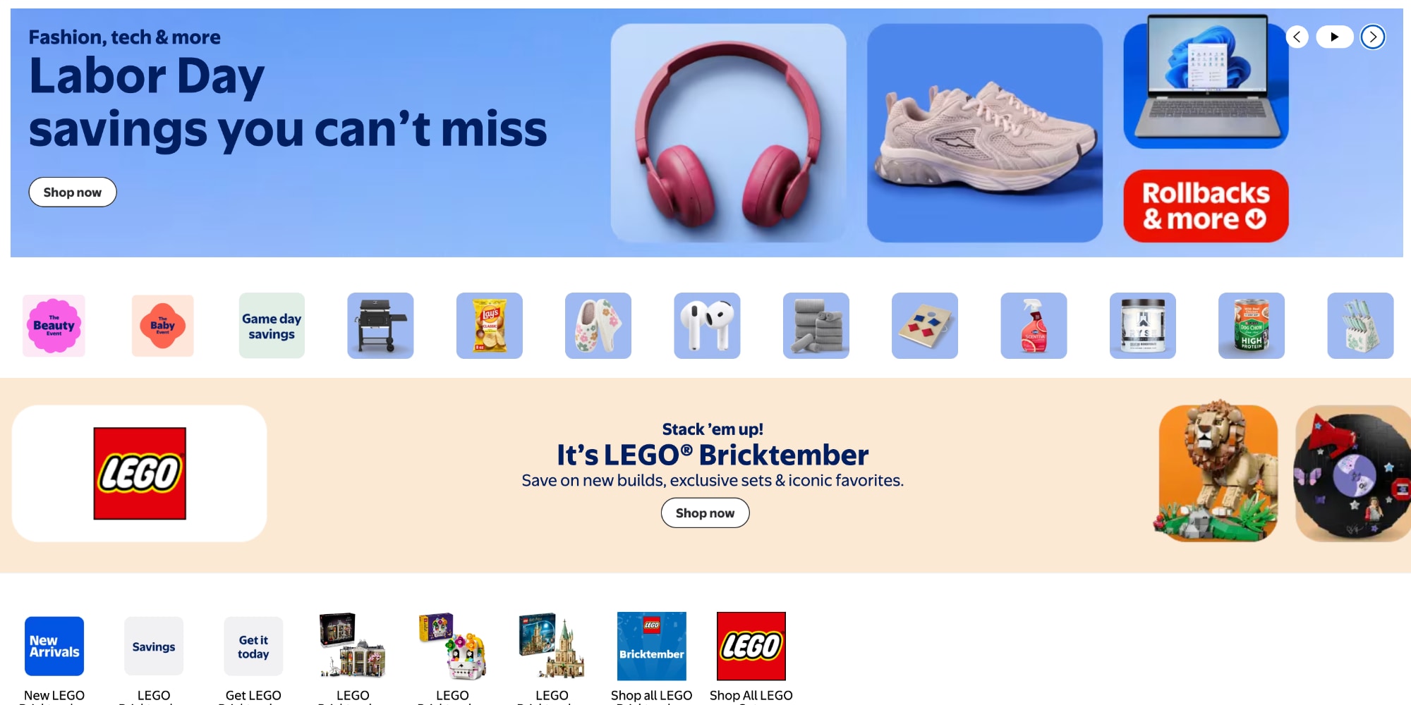 Walmart 2026 Labor Day sale now live w/ thousands of deals: LEGO Bricktember, tech under $50, groceries, more