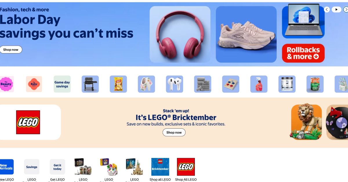 Walmart 2026 Labor Day sale now live w/ thousands of deals: LEGO Bricktember, tech under , groceries, more Walmart 2026 Labor Day sale now live w/ thousands of deals: LEGO Bricktember, tech under , groceries, more