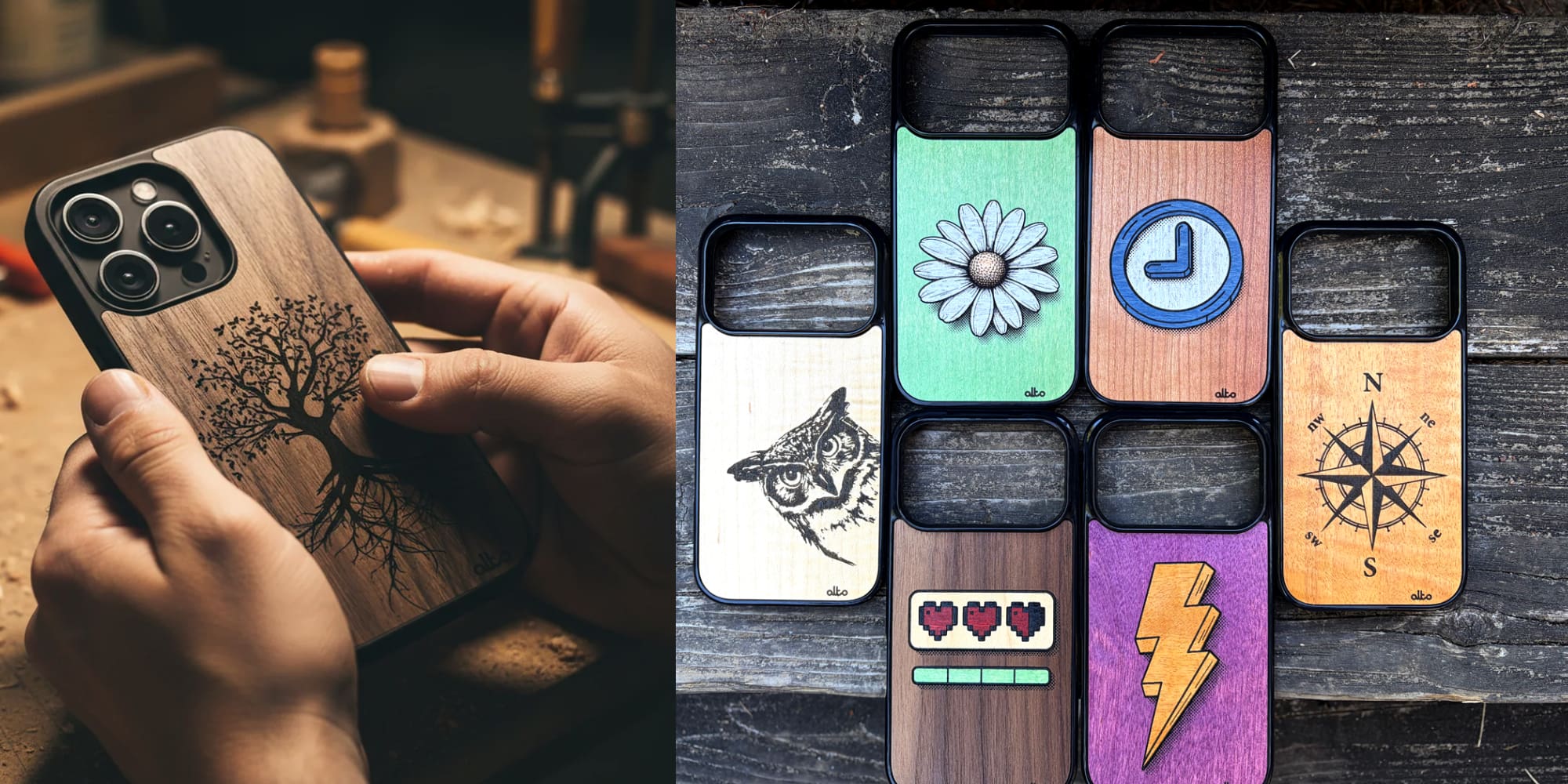 A hand holding a phone case