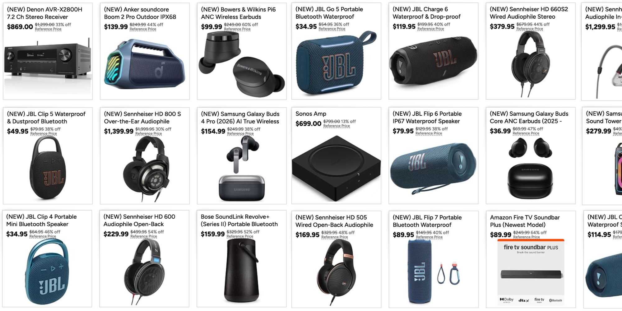 Image showing listings from the Woot audio sale.