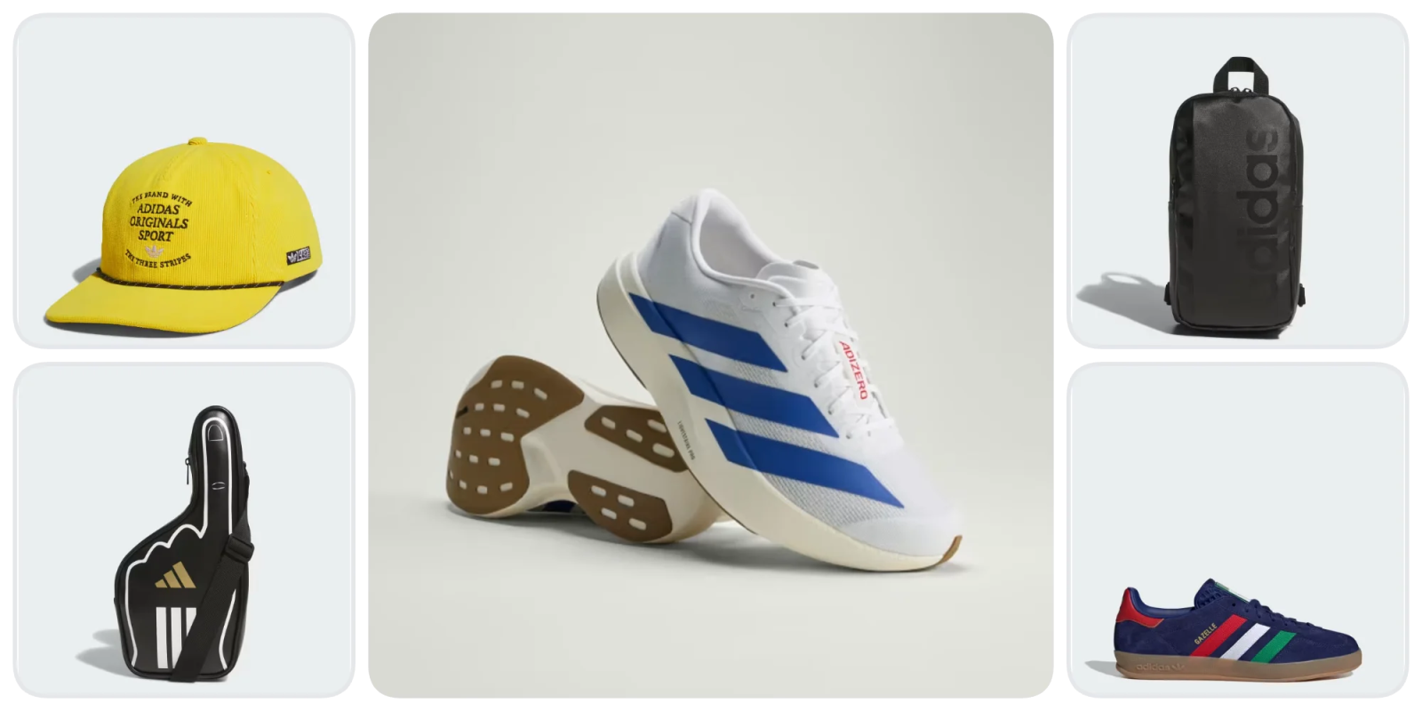 A pair of white and blue shoes