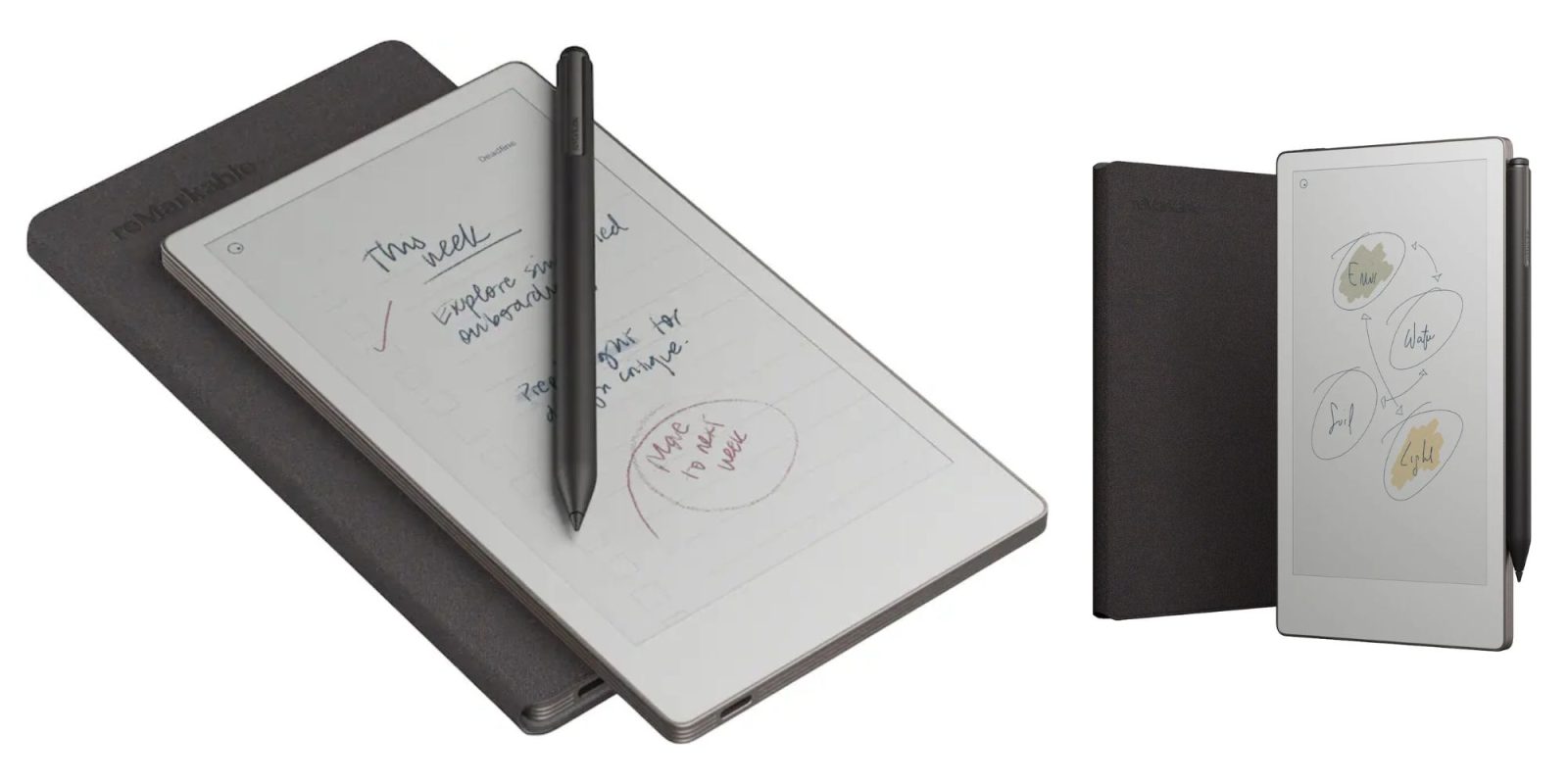 Image showing renders of reMarkable Paper Pro Move tablet.