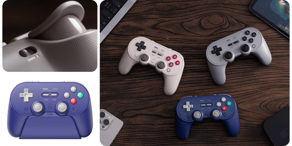 A group of video game controllers