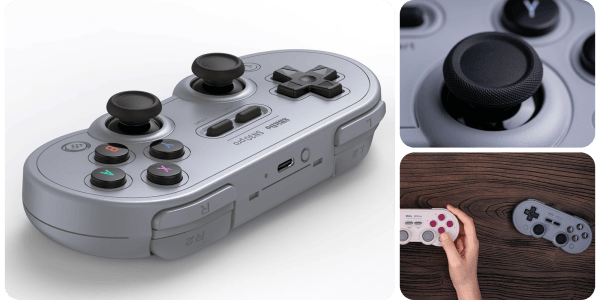 A video game controller with a hand holding a game controller