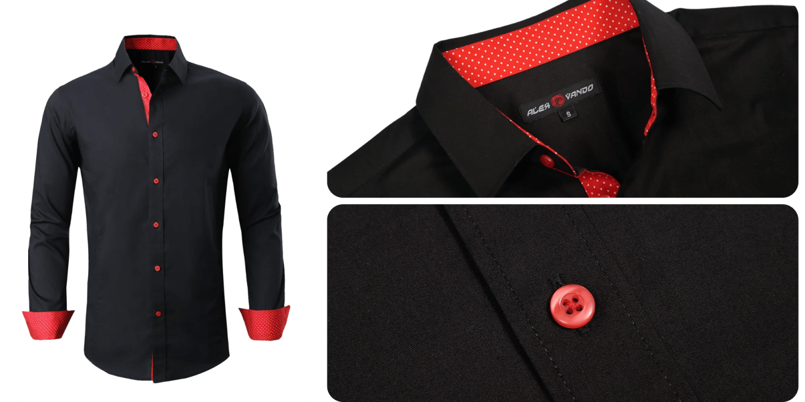 A black shirt with red polka dots