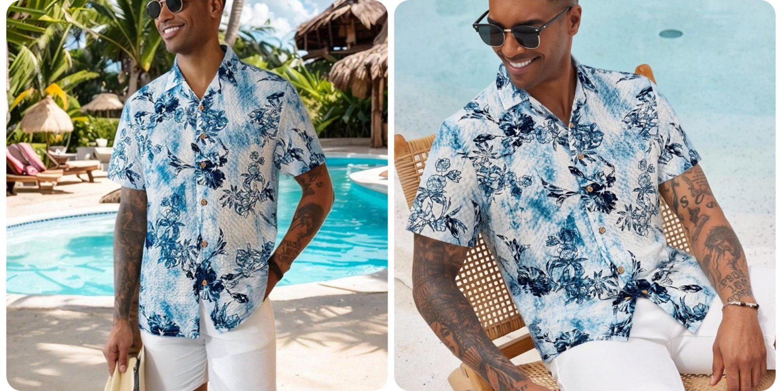 A man wearing a hawaiian shirt