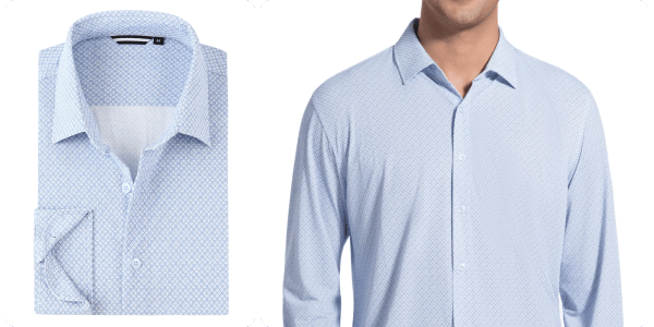 A man wearing a blue shirt