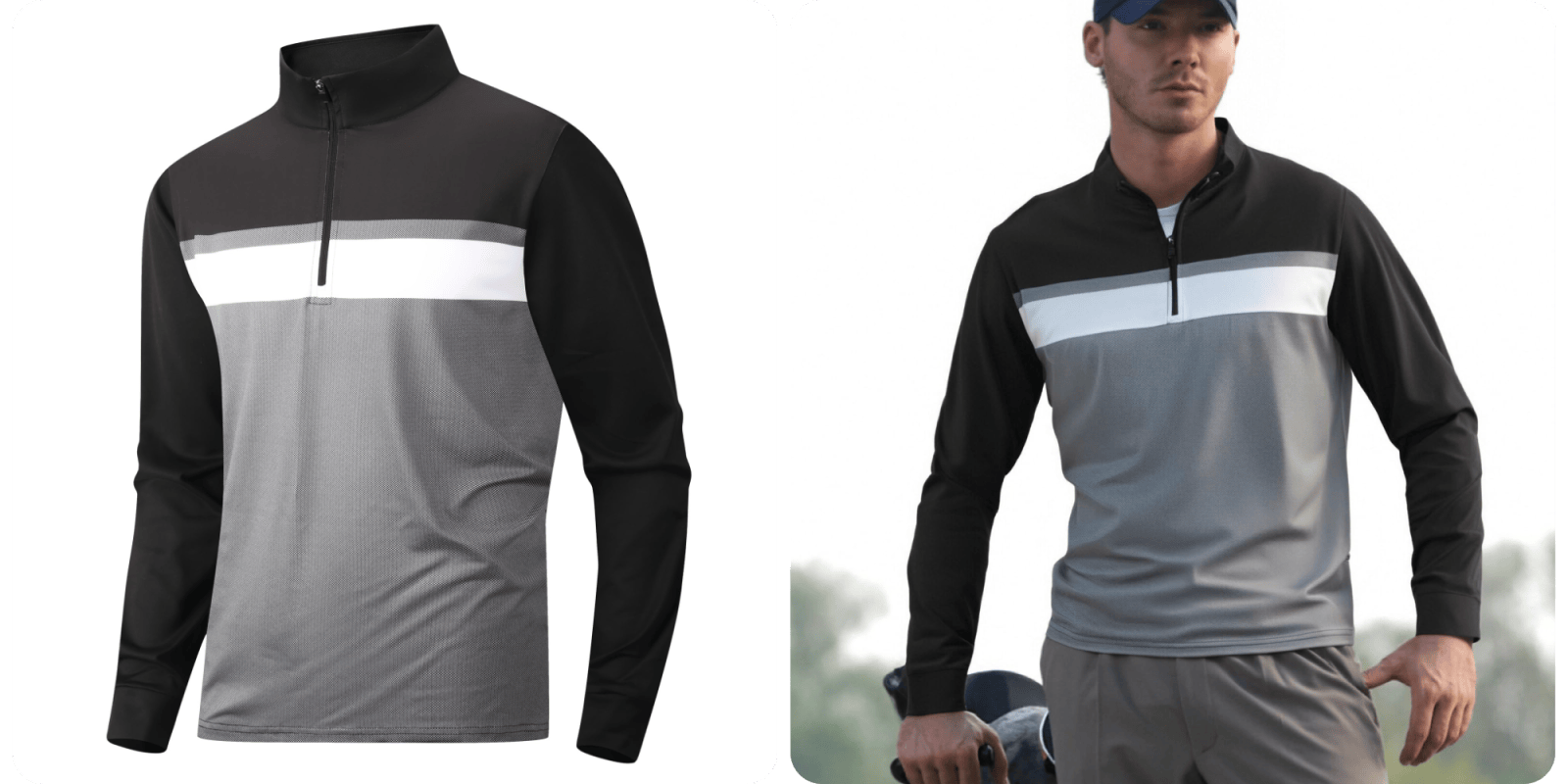 A man wearing a golf shirt