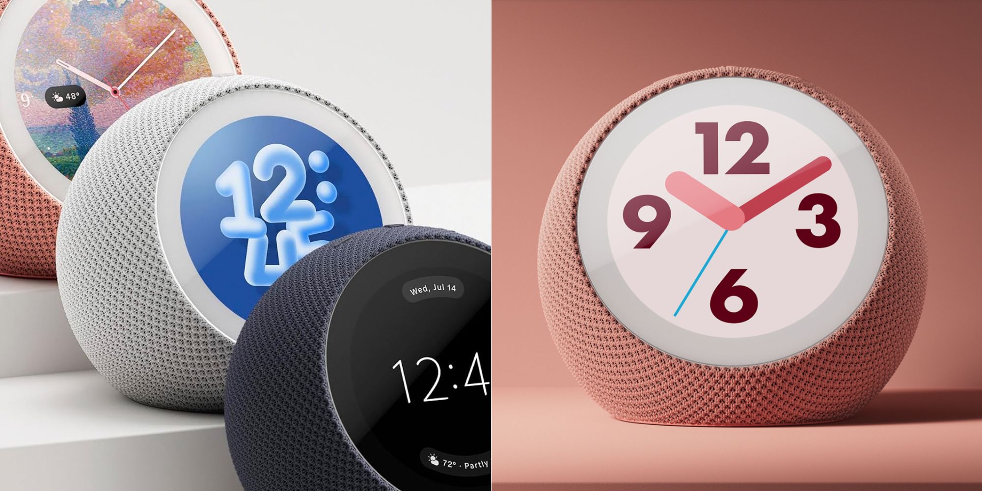 A group of round electronic devices