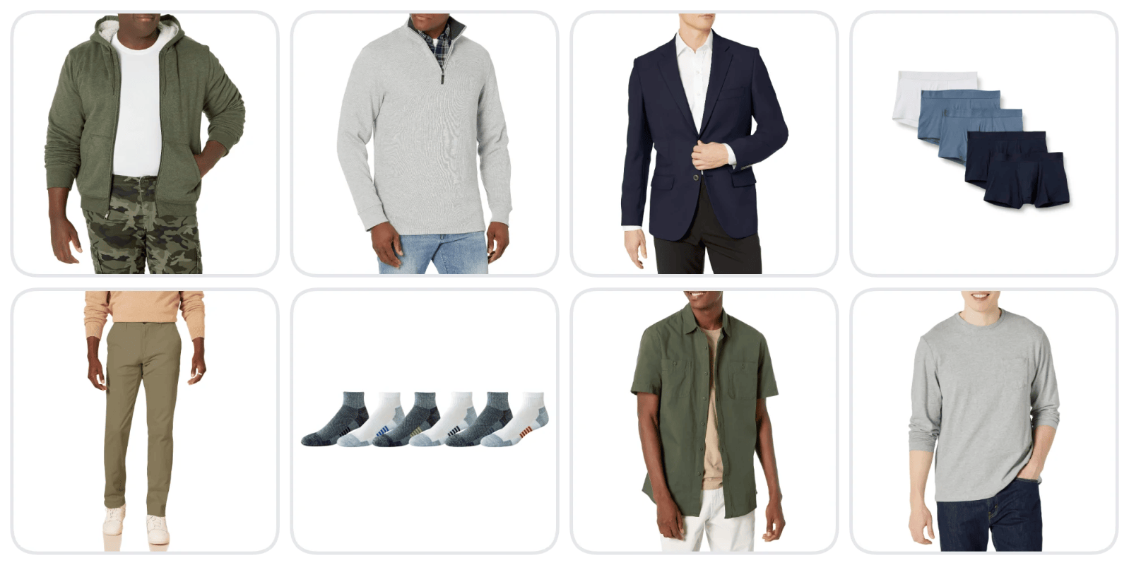 A collage of a man's clothes