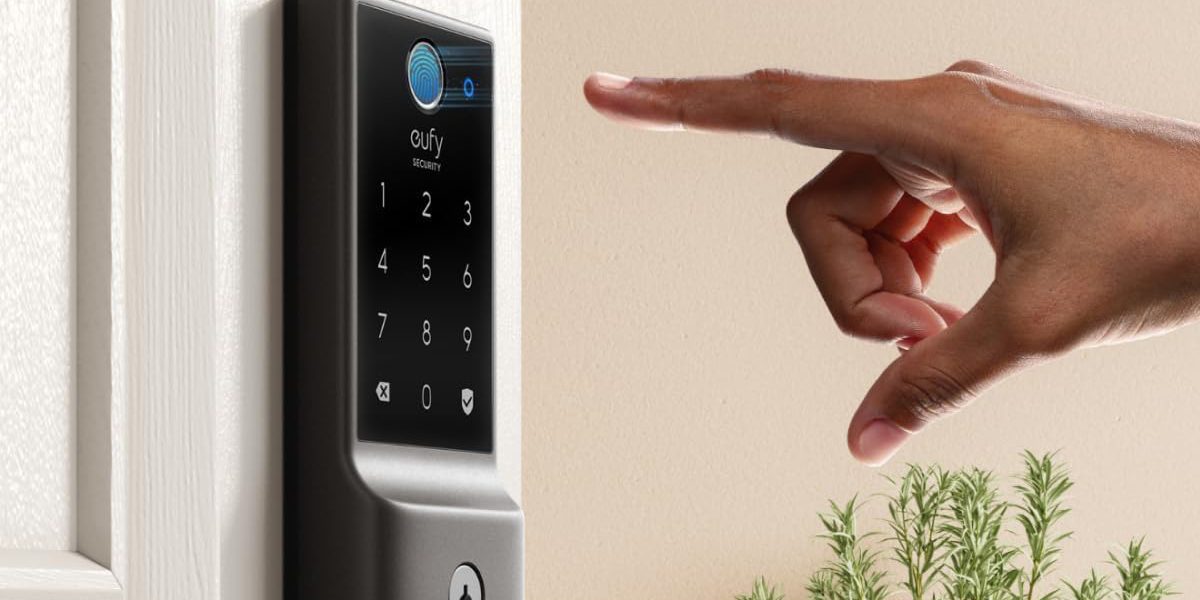 A finger pointing at a security lock
