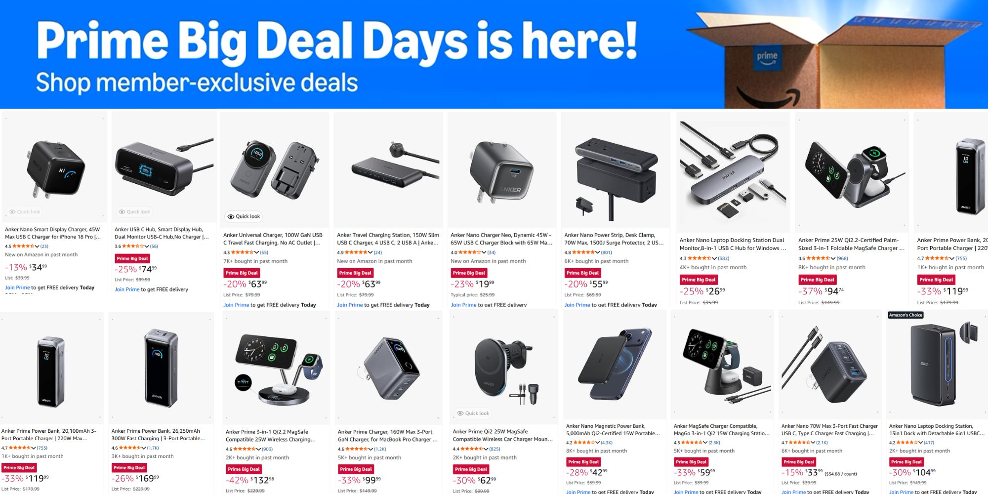 A screenshot of a website with a few images of electronics