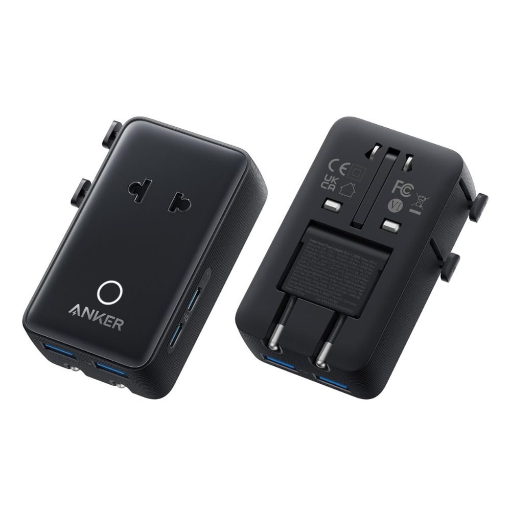 A black rectangular device with two ports