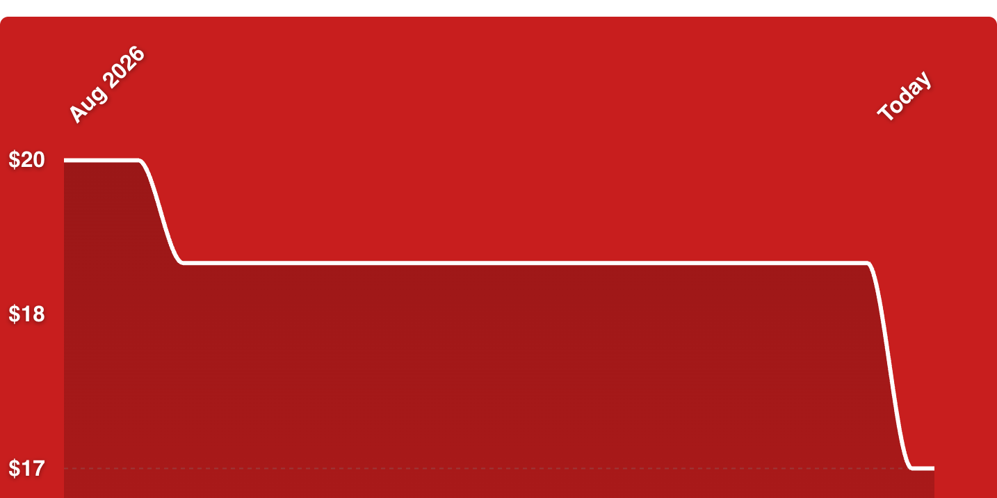 A red rectangular object with white lines