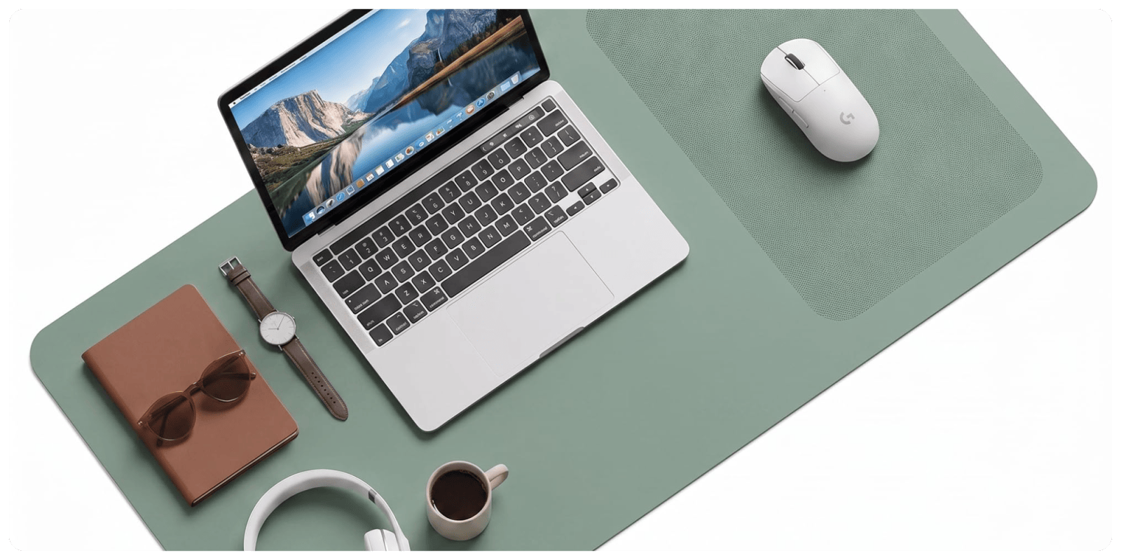 A laptop computer and mouse on a mouse pad
