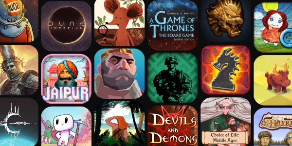 A group of square icons with images of characters