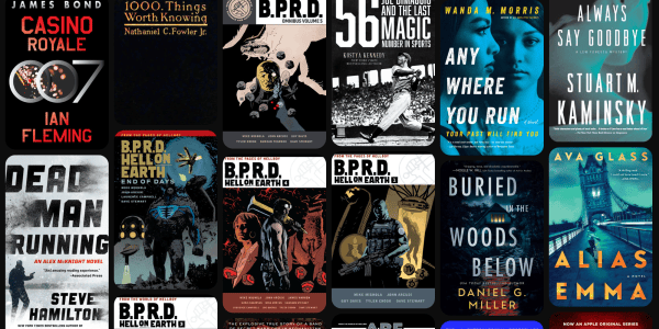 A collection of books with different images