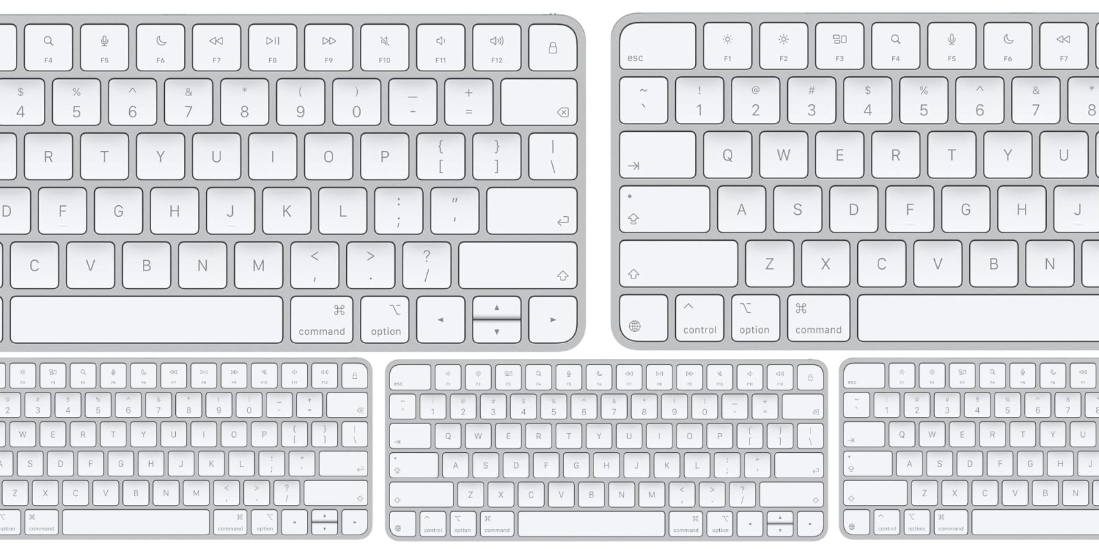 A group of white keyboard