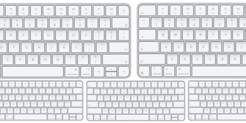 A group of white keyboard