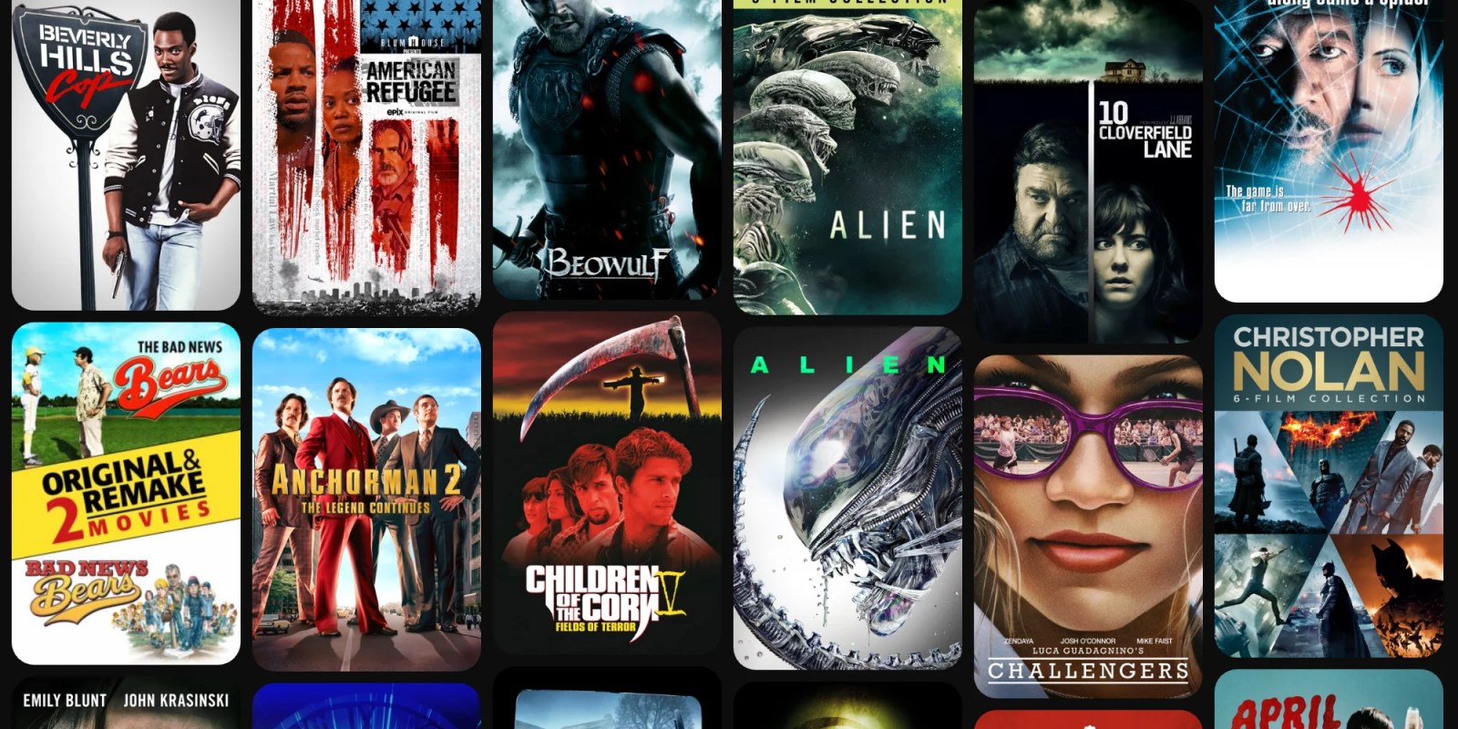 A collage of movies