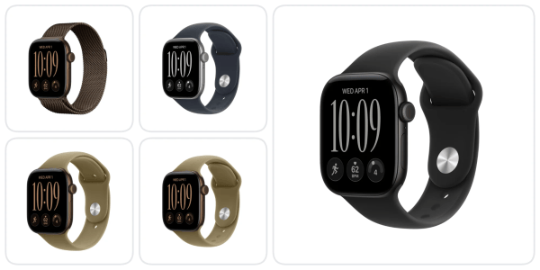 A collage of smart watches