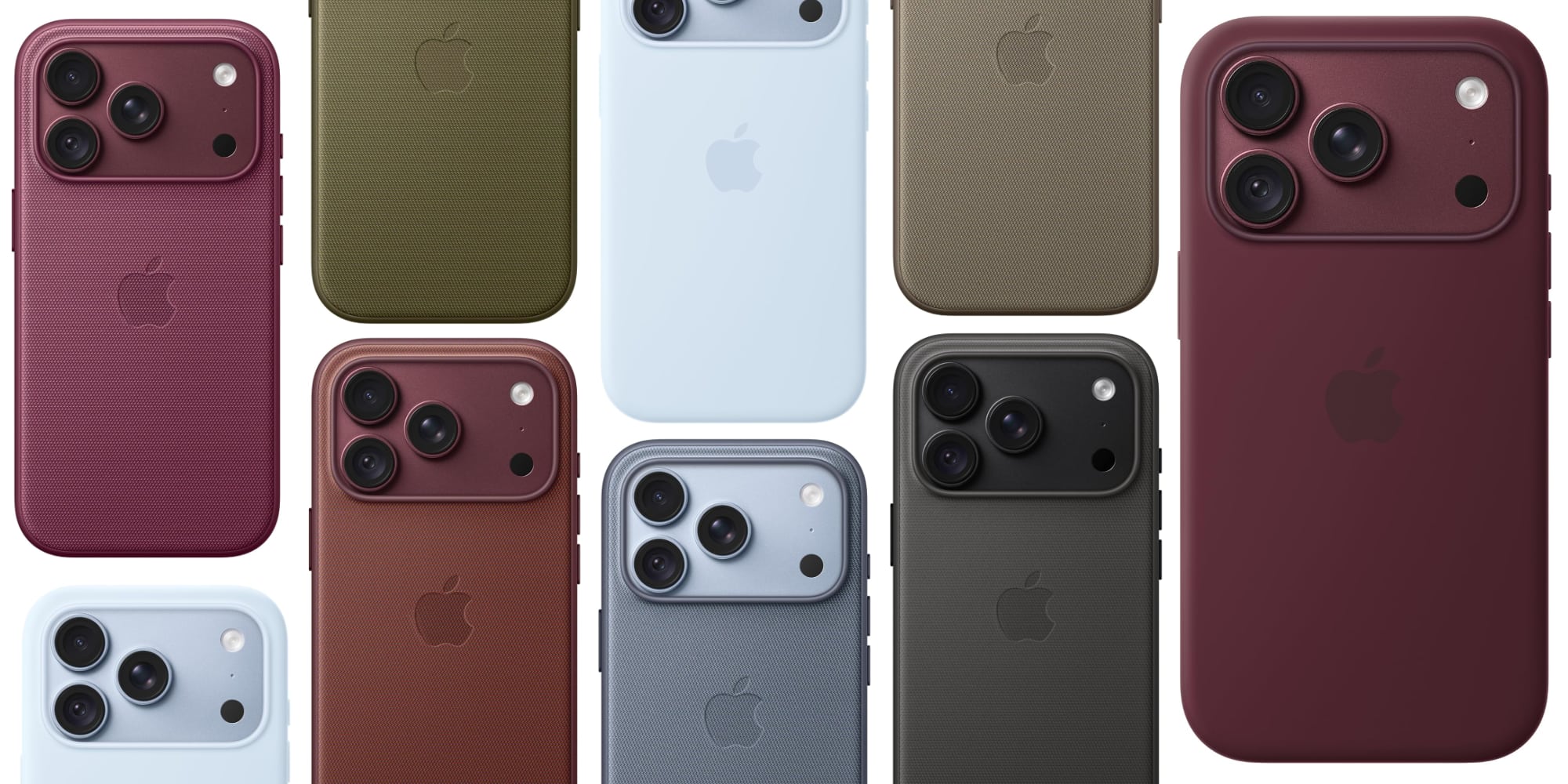 A group of cell phones with multiple cameras